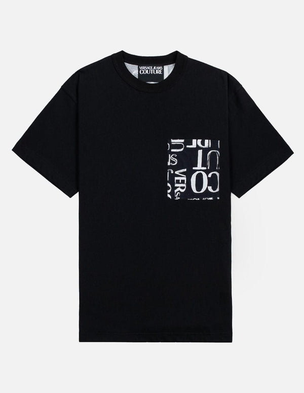 Versace Jeans Couture All Over Logo Black Men's T-shirt