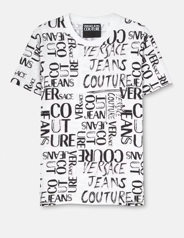 Camiseta Versace Jeans Couture Doodle Logo Blanca Hombre