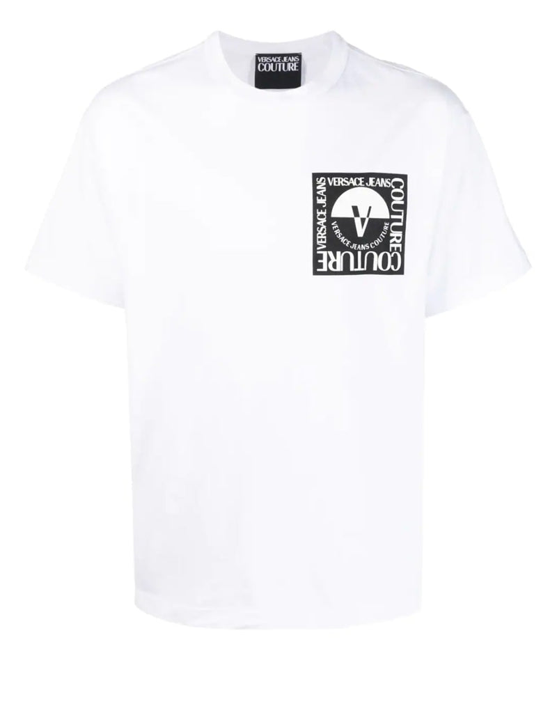 Camiseta Versace Jeans Couture V-Emblem Logo Blanca Hombre 74GAHT15-CJ00O-00 BLANCO