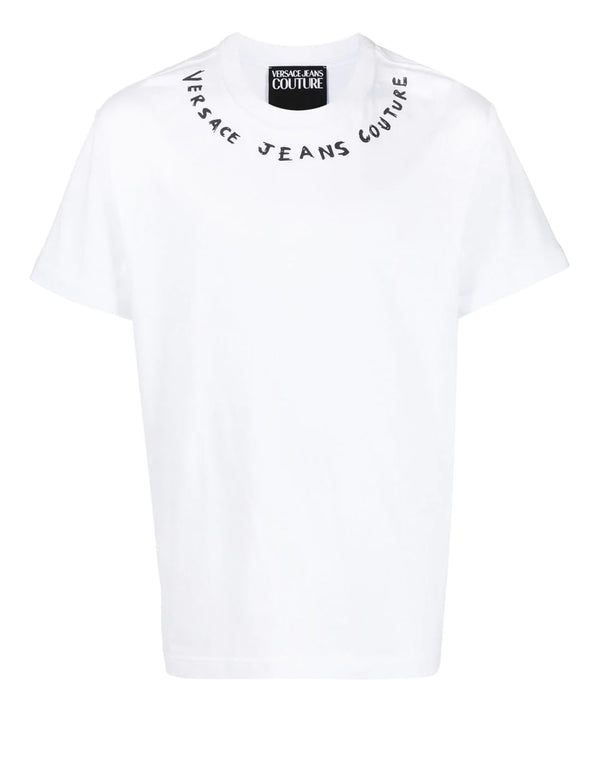 Camiseta Versace Jeans Couture Logo Collar Blanca Hombre