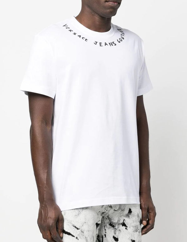 Versace Jeans Couture Logo Collar White Men's T-shirt