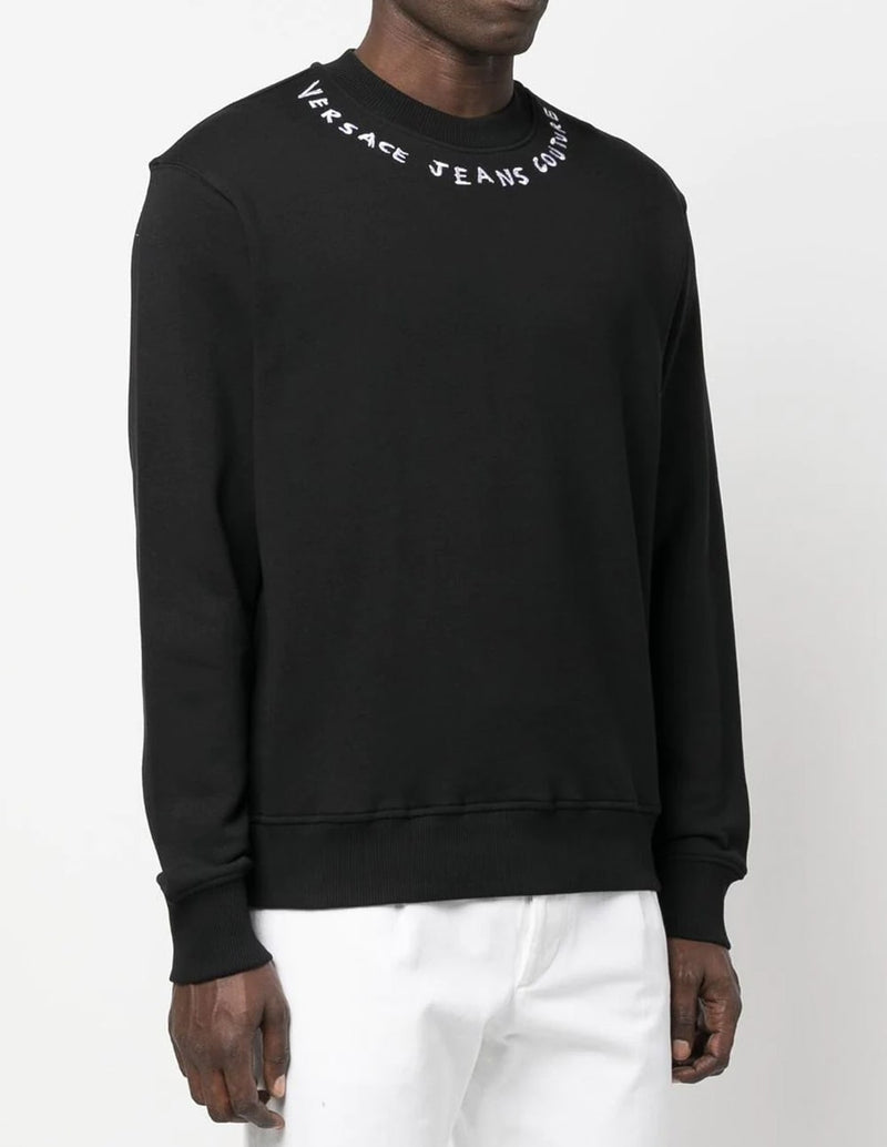 Sudadera Versace Jeans Couture con Logo Bordado Negra Hombre