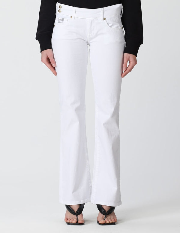 Pantalón Versace Jeans Couture Acampanado Blanco Mujer