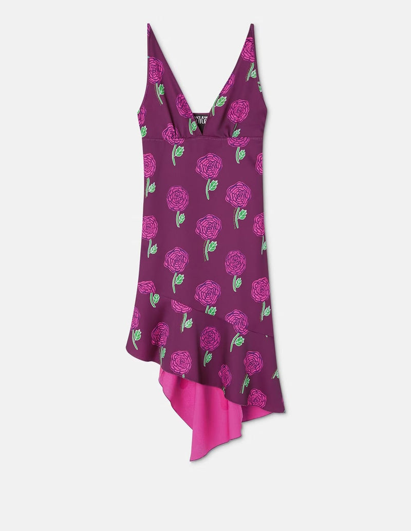 Vestido Versace Jeans Couture Roses Morado Mujer