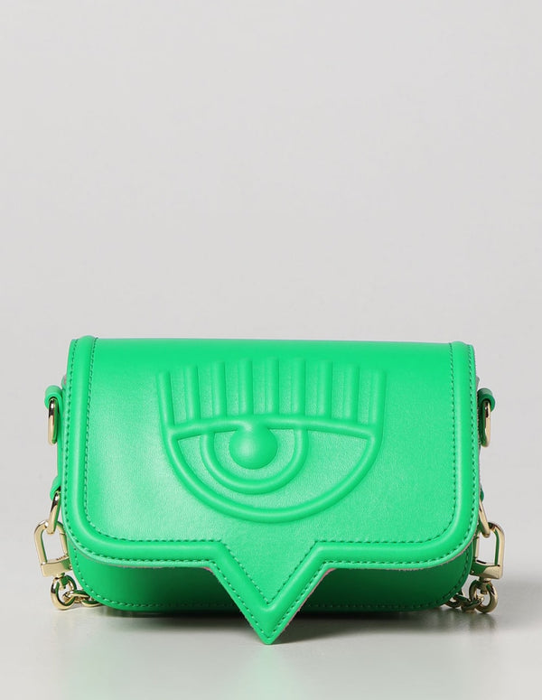 Chiara Ferragni Mini Bag with Green Logo Woman 18 x 10 x 5