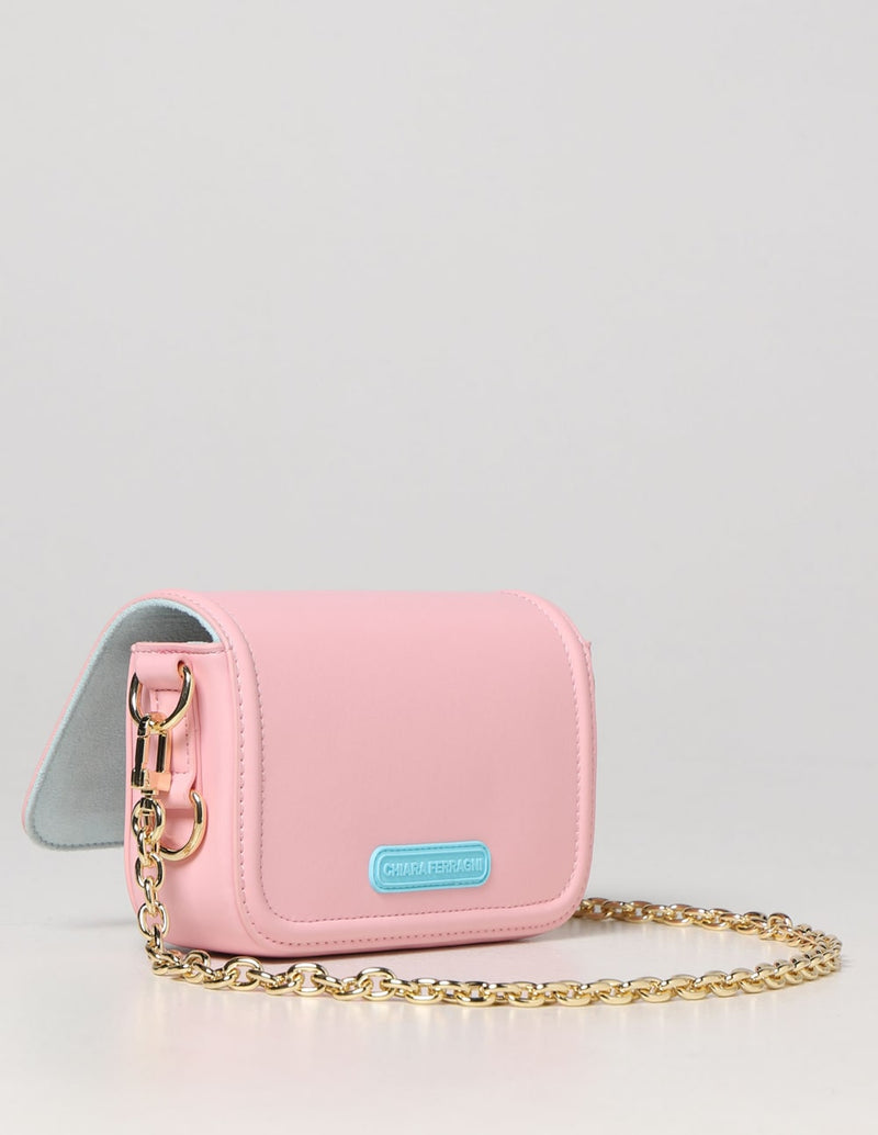 Chiara Ferragni Mini Bag with Pink Logo Woman 18 x 10 x 5