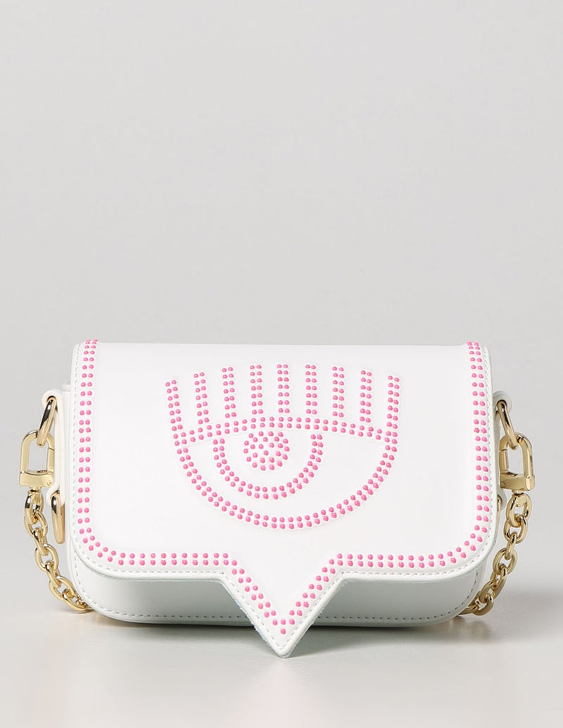 Mini Bolso Chiara Ferragni con Logo Blanco y Rosa Mujer 18 x 10 x  5