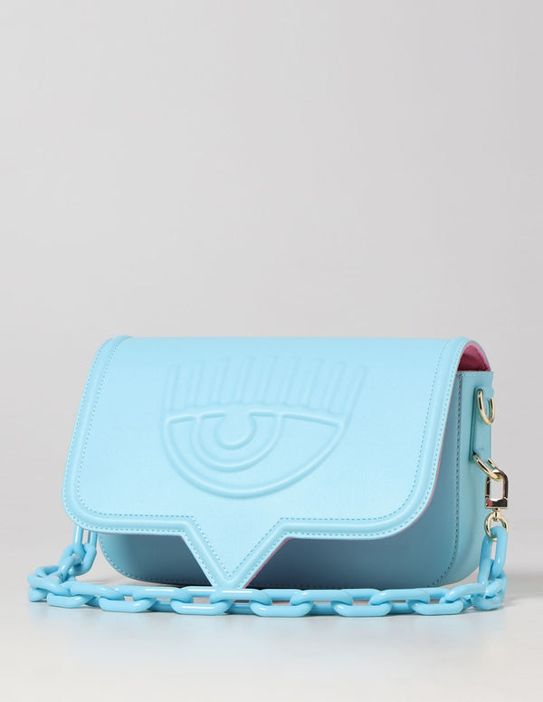 Chiara Ferragni Bag with Blue Logo Woman 26 x 15 x 8