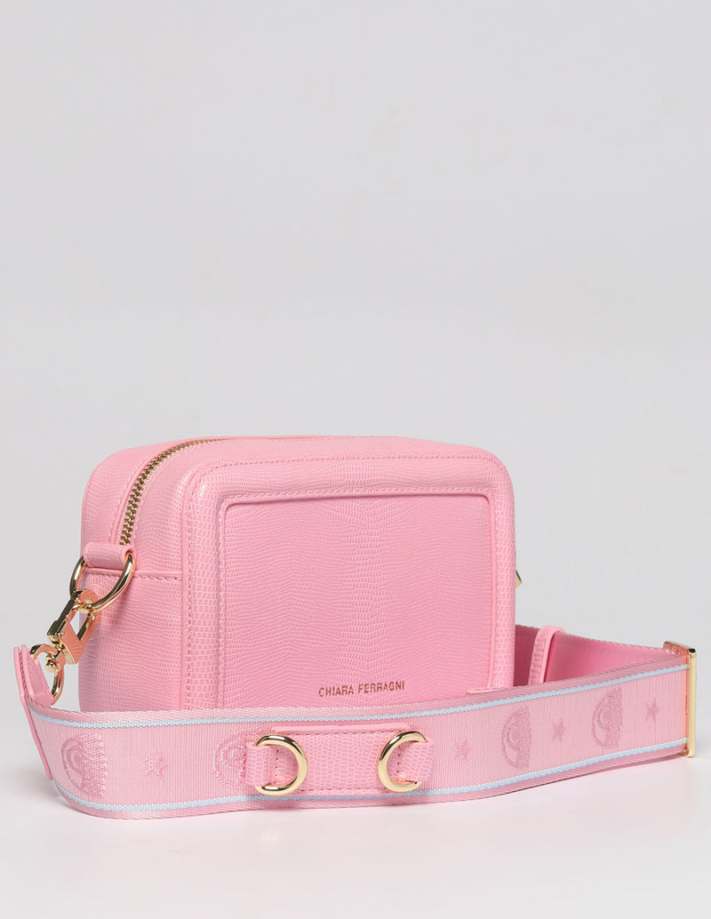 Bolso Bandolera Chiara Ferragni con Logo Rosa Mujer 19 x 12 x 8