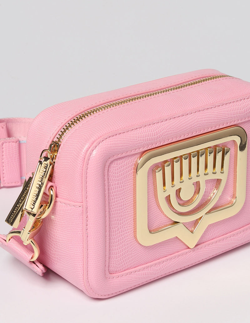 Chiara Ferragni Shoulder Bag with Pink Logo Woman 19 x 12 x 8