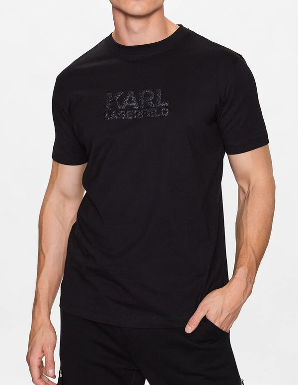 Camiseta Karl Lagerfeld con Logo Negra Hombre