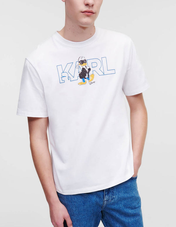 Camiseta Karl Lagerfeld Disney Logo Blanca Hombre