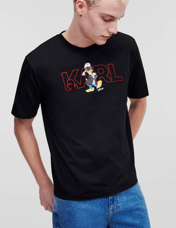 Camiseta Karl Lagerfeld Disney Logo Negra Hombre