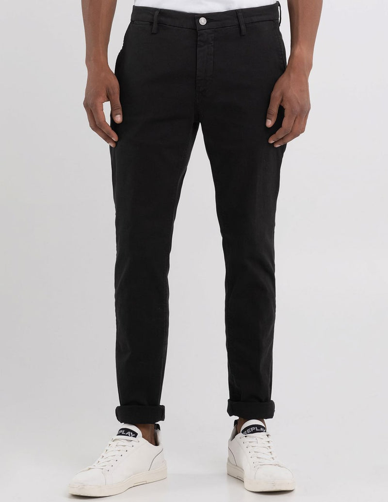 Replay Slim Fit Zeumar Black Men's Trousers