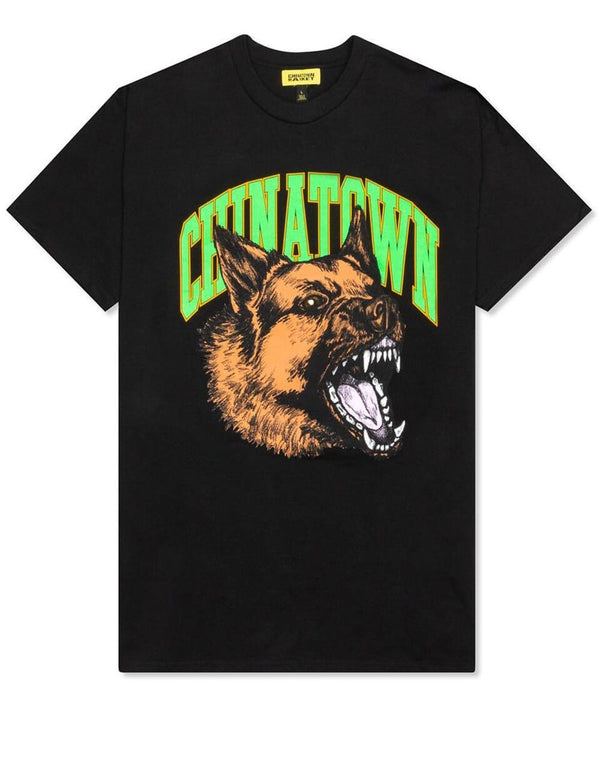 Camiseta Chinatown Market Logo Perro Negra Hombre