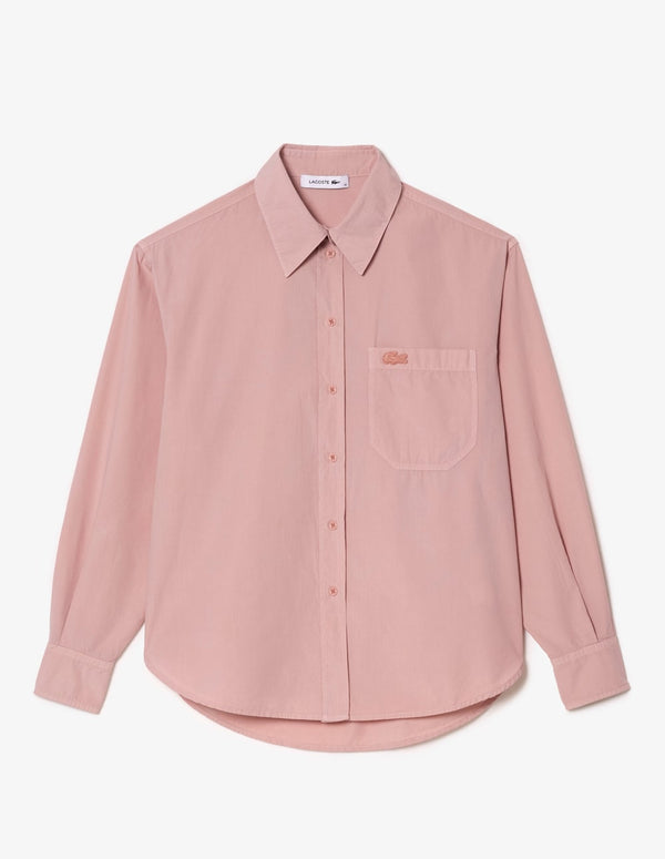 Camisa Lacoste con Logo Rosa Mujer