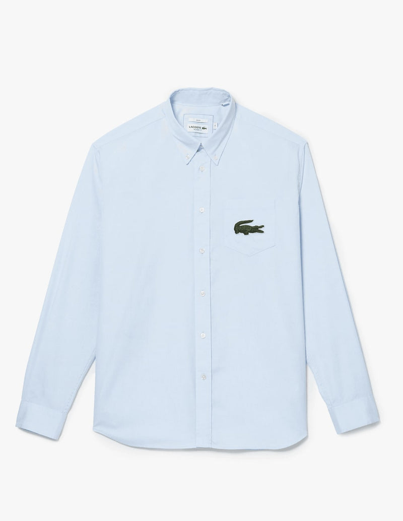 Camisa Lacoste con Logo Grande Azul Unisex