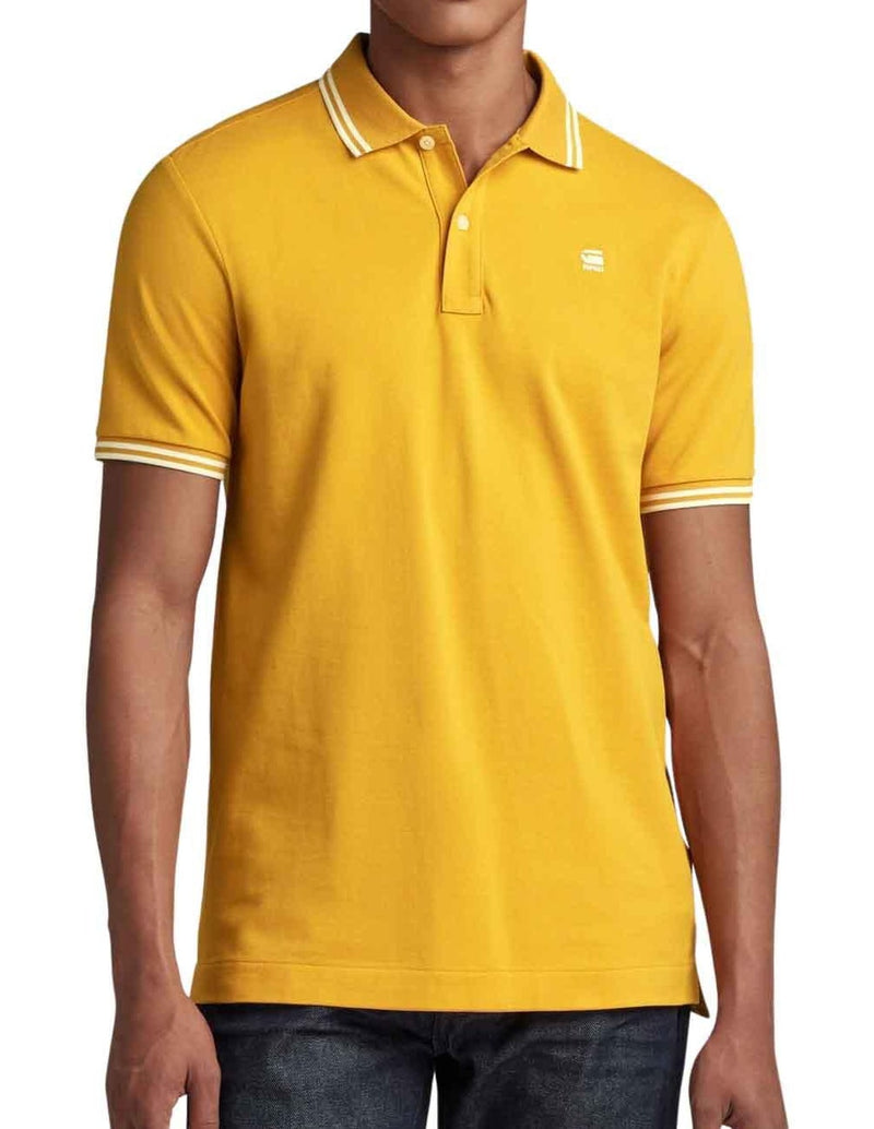 G-Star Dunda Slim Stripe Yellow Polo Shirt for Men