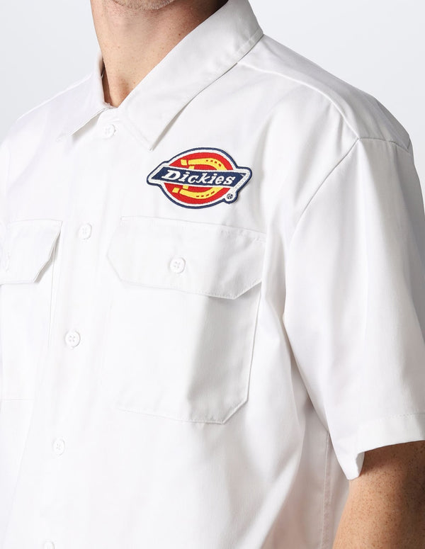 Camisa Dickies de Manga Corta con Logo Blanca Hombre