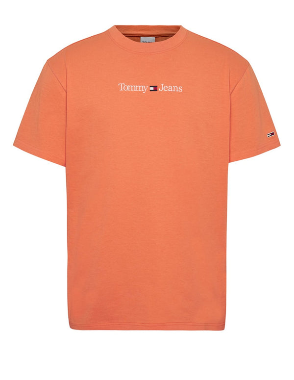 Camiseta Tommy Jeans con Logo Bordado Naranja Hombre