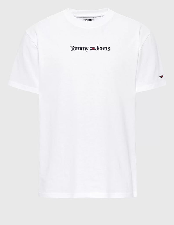 Camiseta Tommy Jeans con Logo Bordado Blanca Hombre