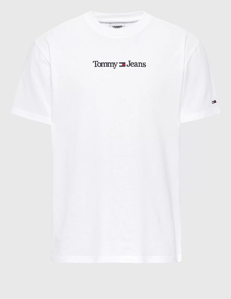 Camiseta Tommy Jeans con Logo Bordado Blanca Hombre