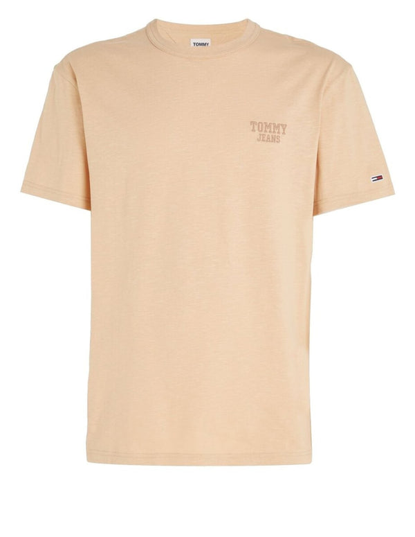 Camiseta Tommy Jeans con Logo Beige Hombre