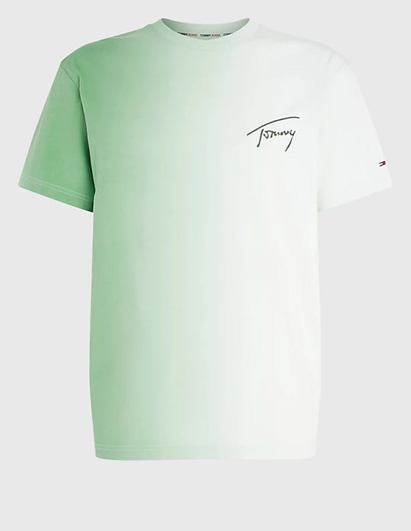 Camiseta Tommy Jeans Efecto Degradé Verde Hombre