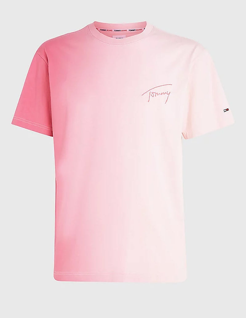 Camiseta Tommy Jeans Efecto Degradé Rosa Hombre