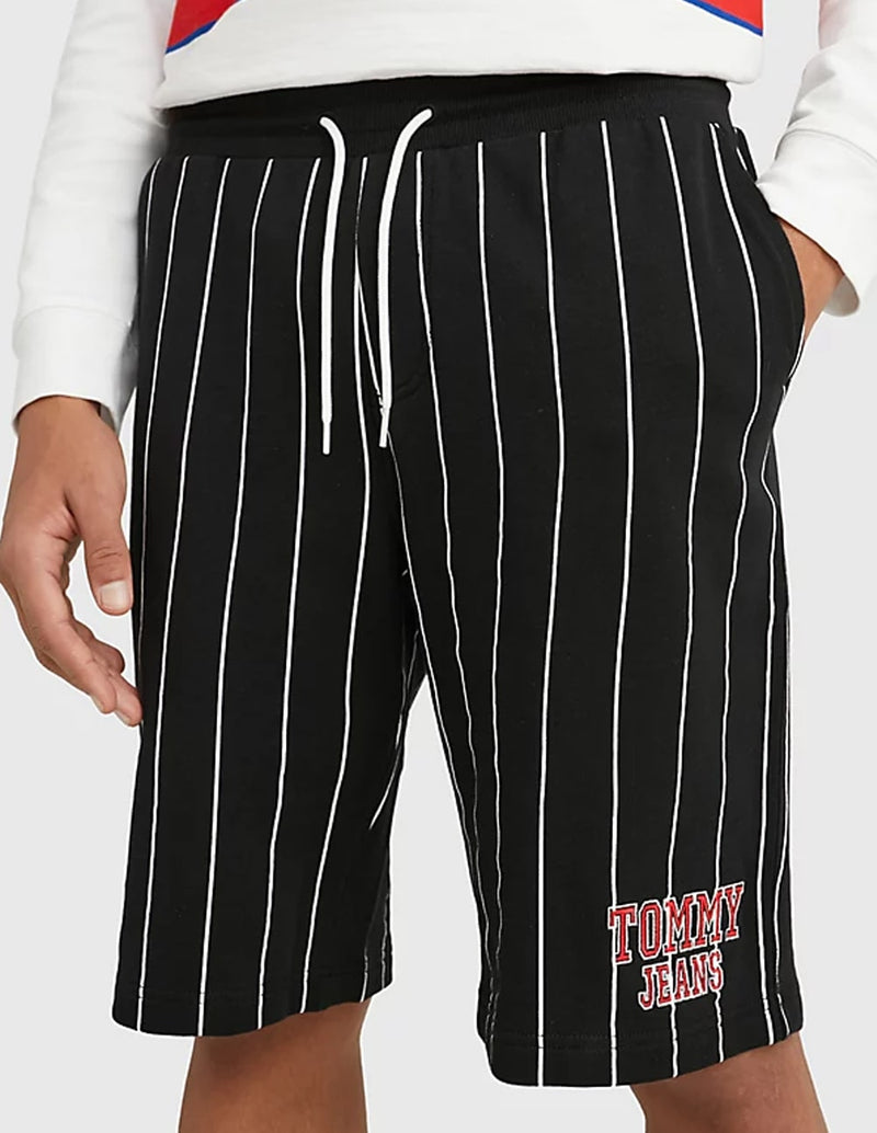 Tommy Jeans Black Striped Shorts for Men