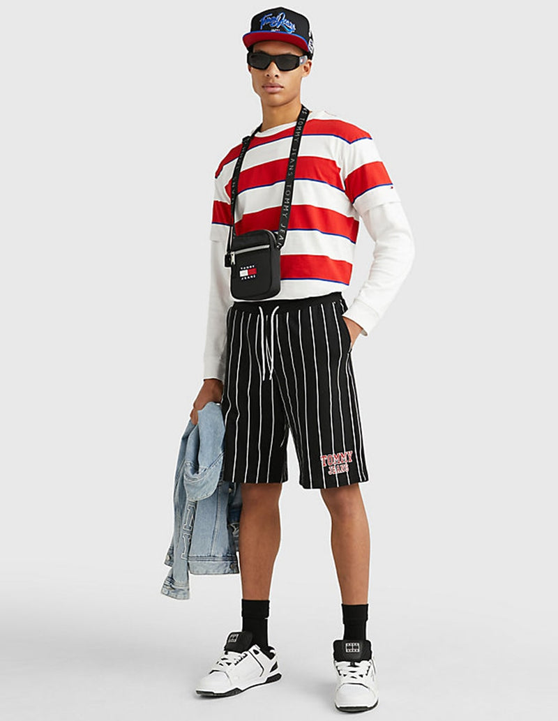Tommy Jeans Black Striped Shorts for Men