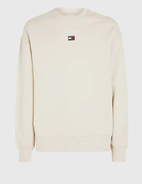 Sudadera Tommy Jeans con Parche Logo Beige Hombre