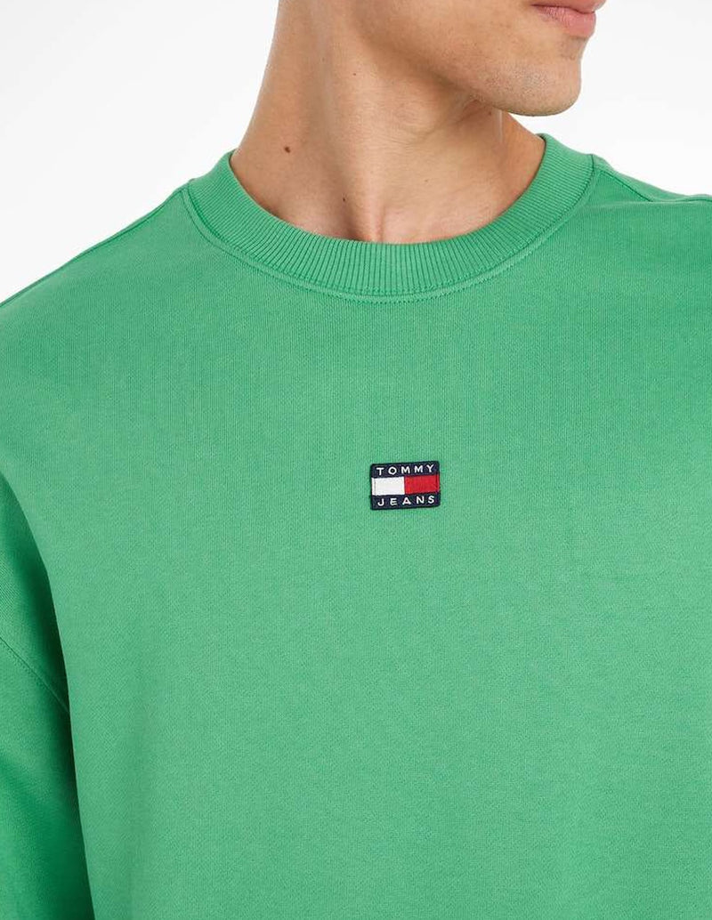 Sudadera Tommy Jeans con Parche Logo Verde Hombre