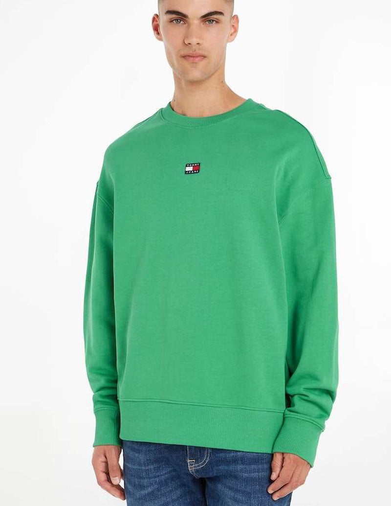 Sudadera Tommy Jeans con Parche Logo Verde Hombre