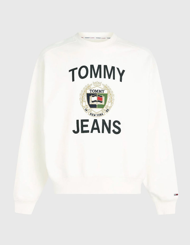 Sudadera Tommy Jeans con Logo Blanca Hombre