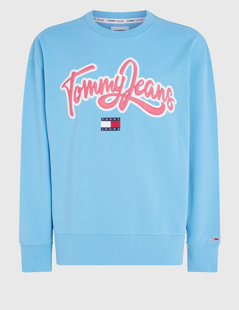 Tommy Jeans Universitaria Sweatshirt with Blue Logo for Men