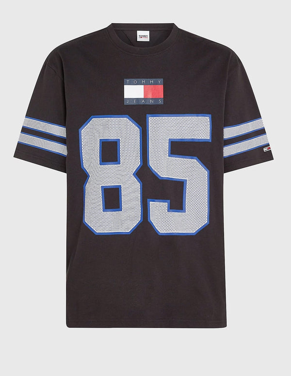 Camiseta Tommy Jeans Modern con Logo y Número Negra Hombre