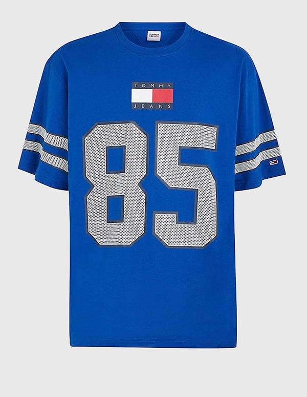 Camiseta Tommy Jeans Modern con Logo y Número Azul Hombre