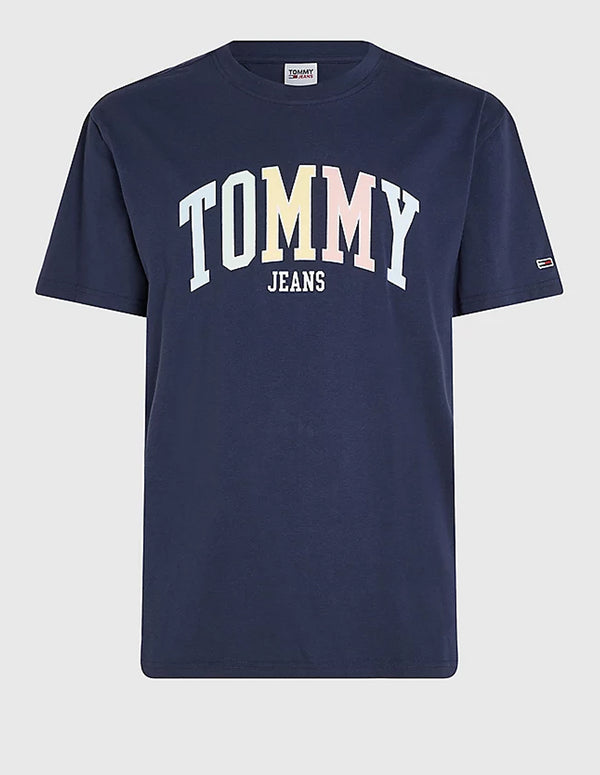 Camiseta Tommy Jeans con Logo Azul Hombre