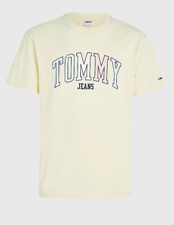 Camiseta Tommy Jeans con Logo Amarilla Hombre