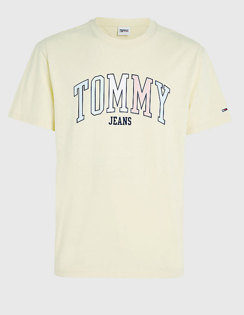 Camiseta Tommy Jeans con Logo Amarilla Hombre