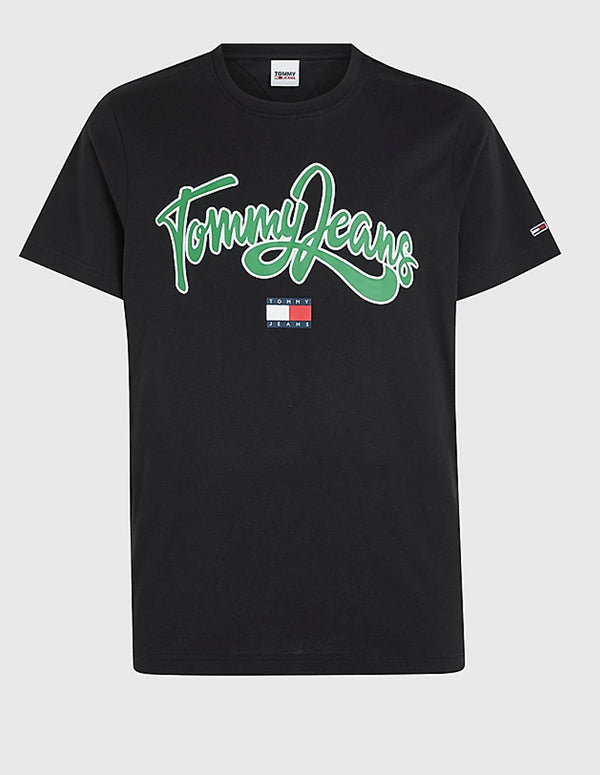 Camiseta Tommy Jeans con Logo Negra Hombre