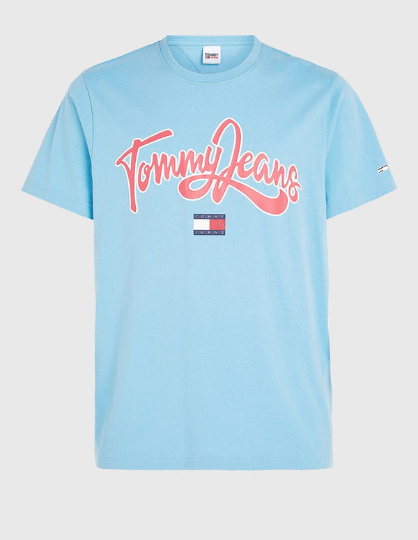 Camiseta Tommy Jeans con Logo Azul Hombre