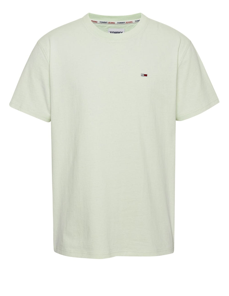 Camiseta Tommy Jeans con Logo Bordado Verde Claro Hombre