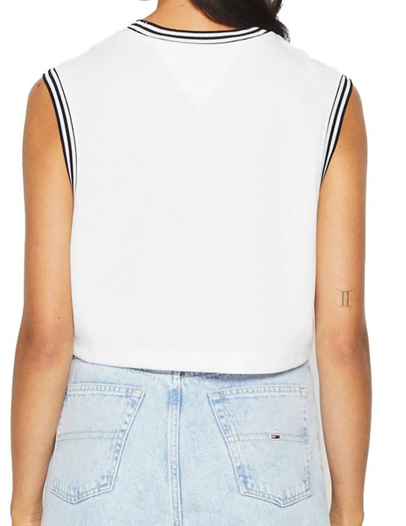 Camiseta Tommy Jeans sin Mangas Blanca Mujer
