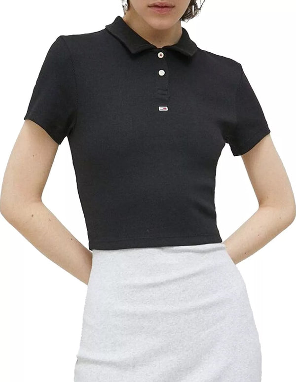 Tommy Jeans Polo Shirt with Logo Black Woman