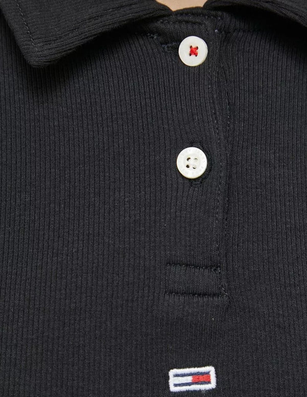 Polo Tommy Jeans con Logo Negro Mujer