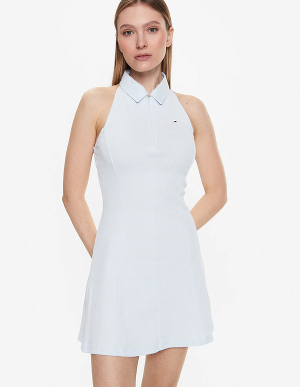 Tommy Jeans Sleeveless Light Blue Women's Short Dress