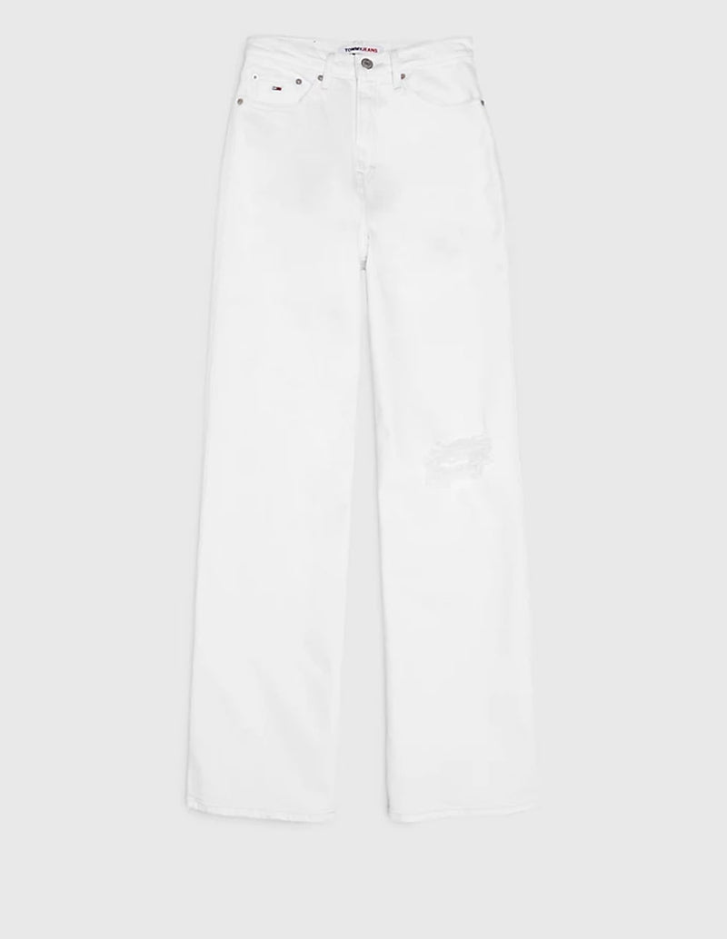 Pantalón Vaquero Tommy Jeans Ancho Blanco Mujer