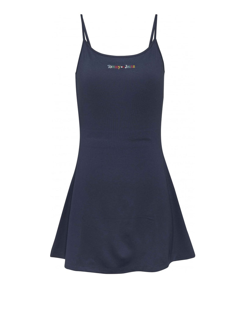 Vestido Tommy Jeans Ajustado de Tirantes Azul Mujer